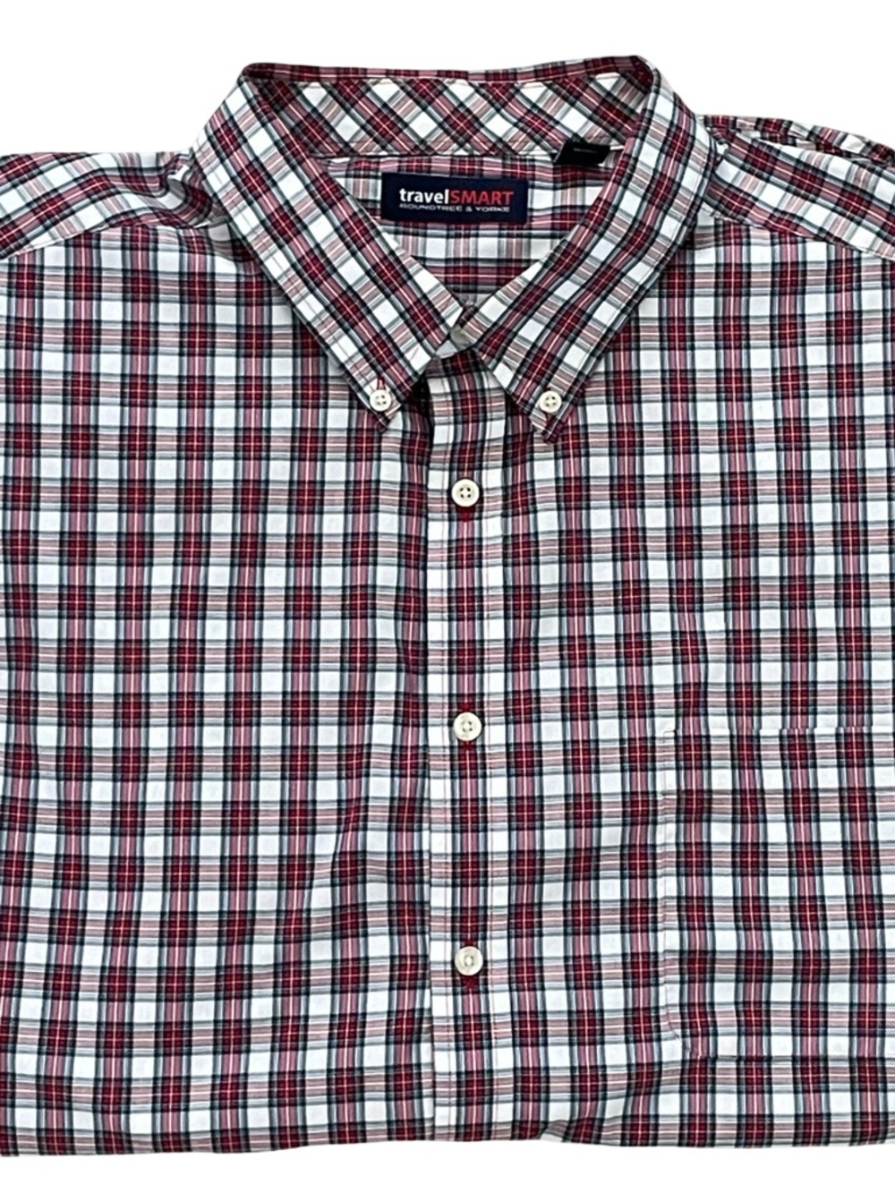 Roundtree & Yorke TravelSmart Long Sleeve Plaid Shirt Men’s 2XB